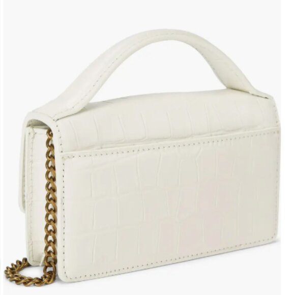 Kurt Geiger Extrasmall Bond Croc Embossed Leather Top Handle Bag NWT - Picture 2 of 4